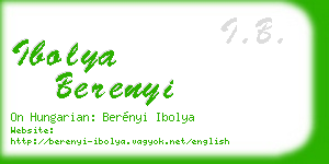 ibolya berenyi business card